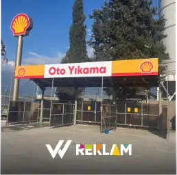 Shell branda baskı vinil tabela